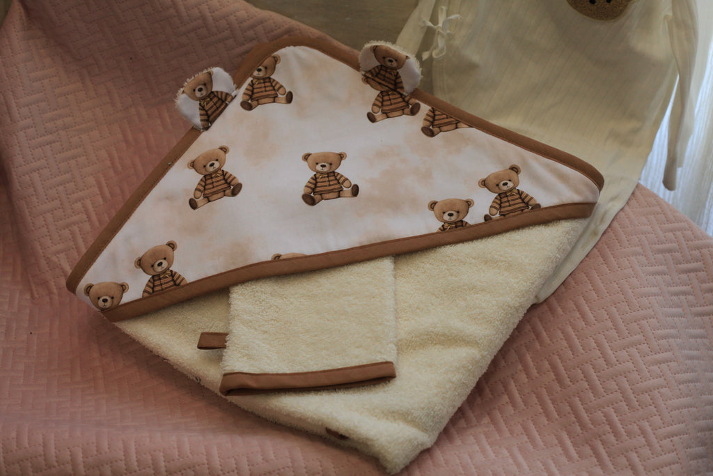 Cape de bain & gant de toilette
