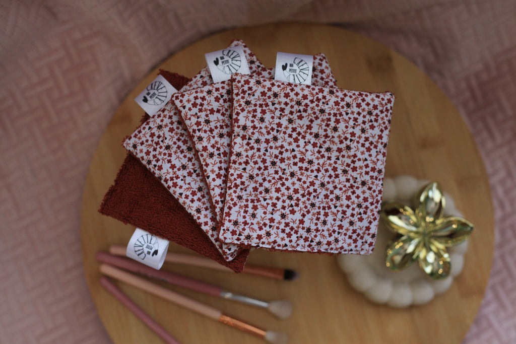 Lingettes réutilisables nuances de rose
