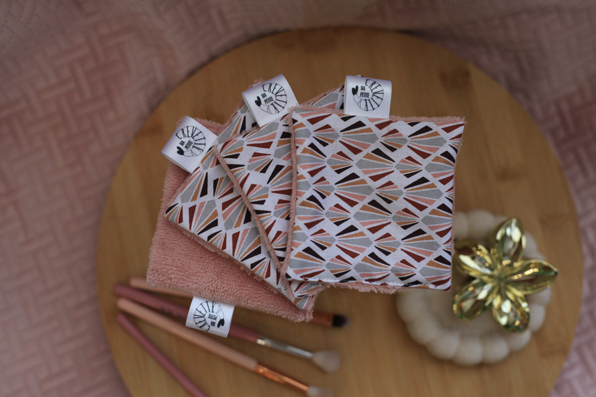 Lingettes réutilisables nuances de rose