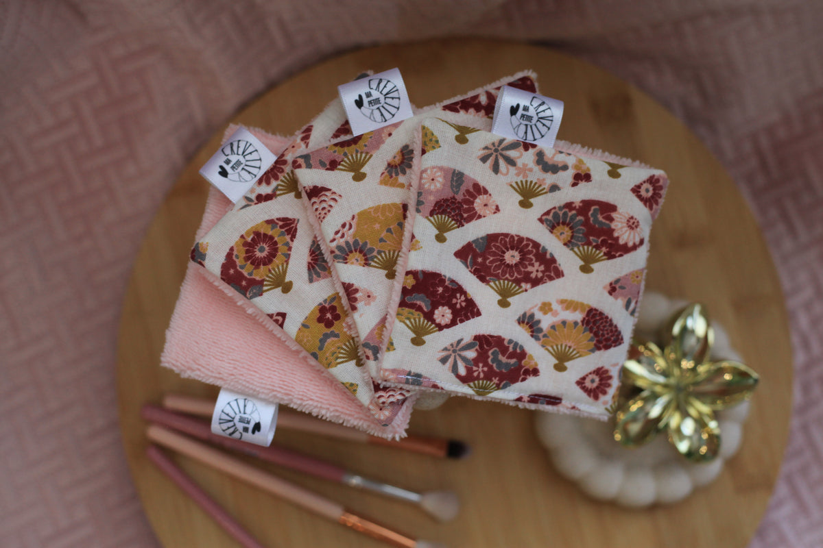 Lingettes réutilisables nuances de rose