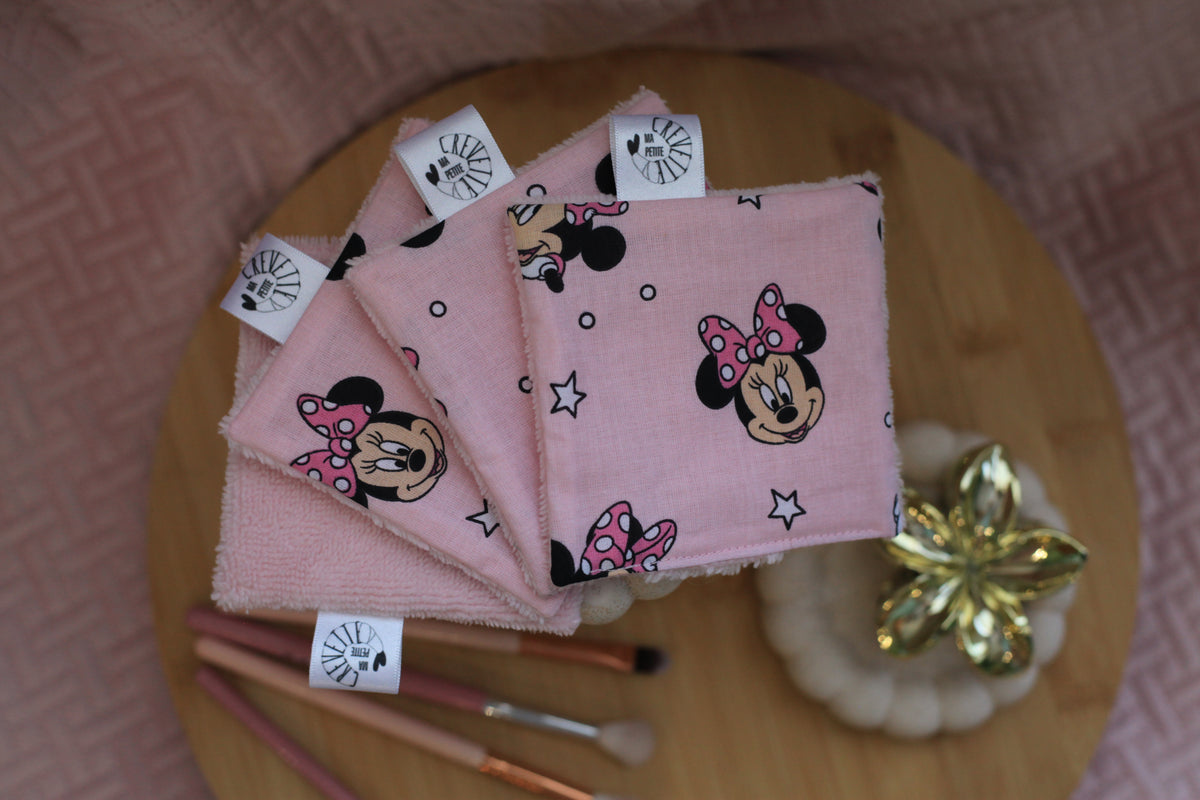 Lingettes réutilisables nuances de rose