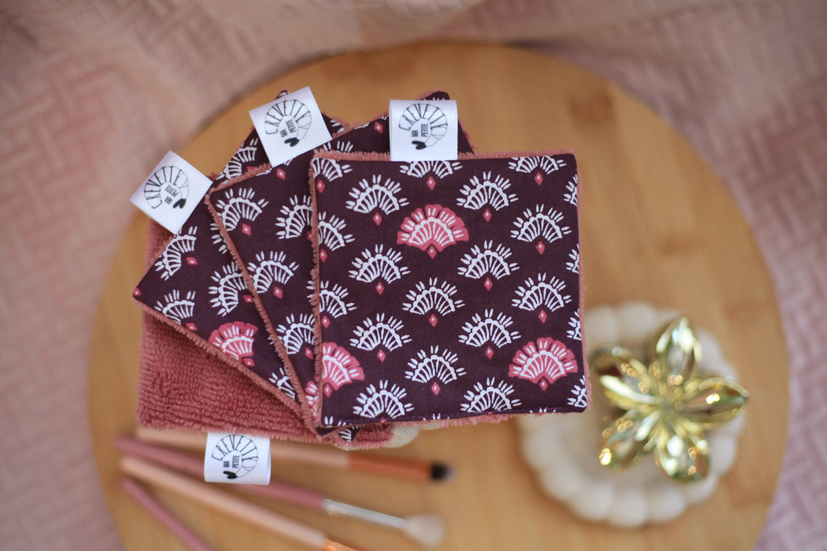 Lingettes réutilisables nuances de rose