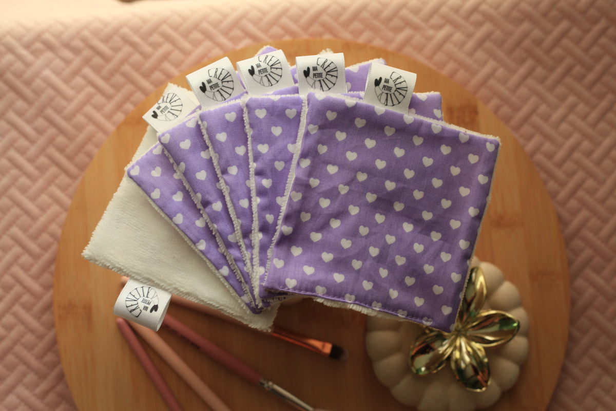 Lingettes réutilisables nuances de rose