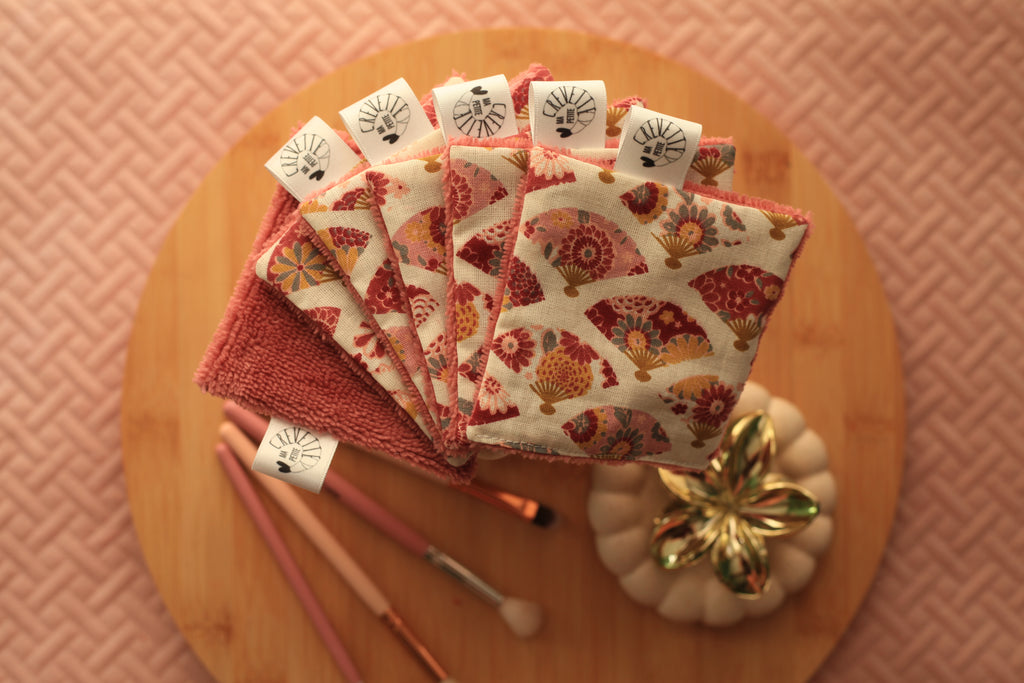Lingettes réutilisables nuances de rose