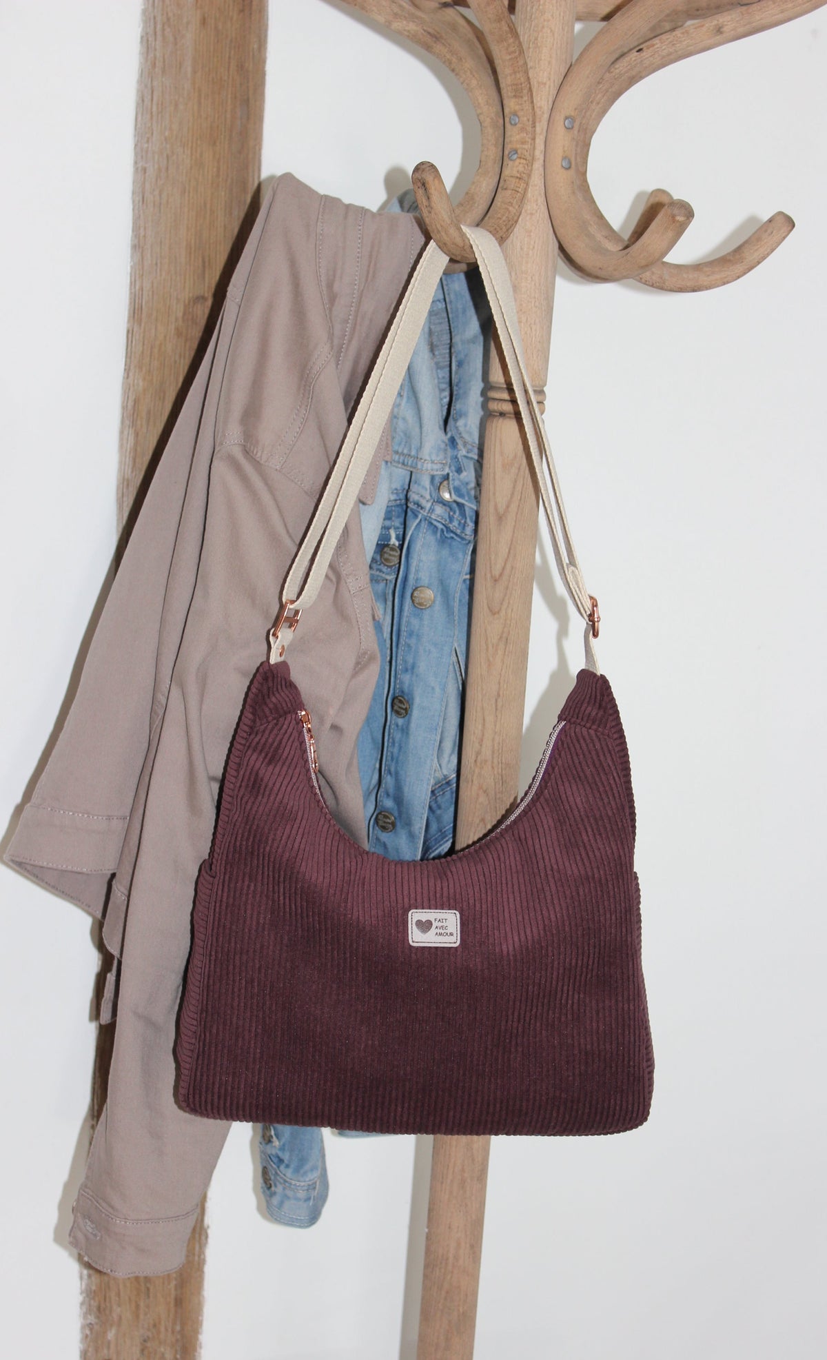 Le Camélia - Sac bandoulière en velours