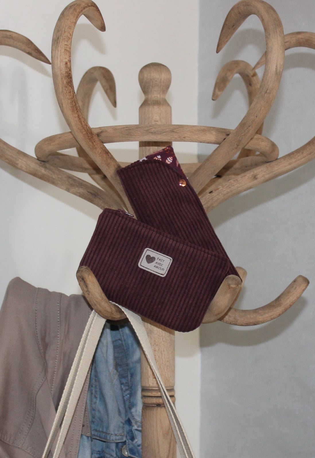 Le Camélia - Sac bandoulière en velours
